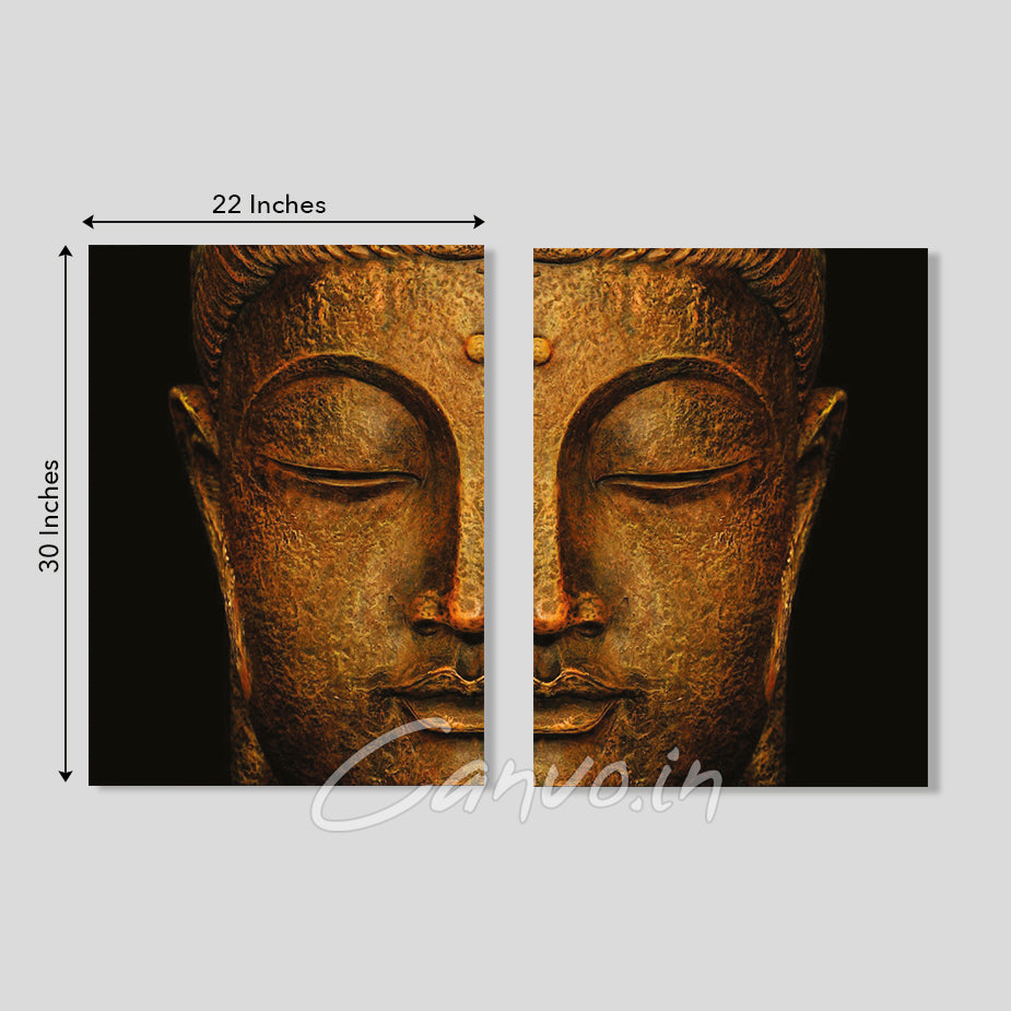 Gautam Buddha Canvo - Set of 2 Pieces