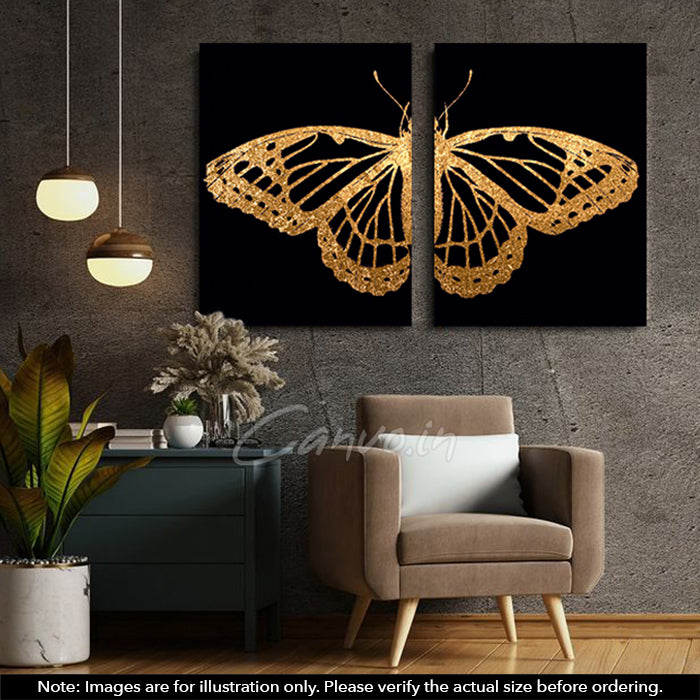 Golden Butterfly Canvo - Set of 2 Pieces