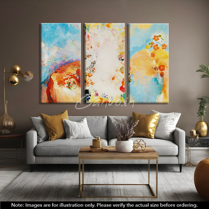 Colourful Floral Abstract Canvo - Set of 3 Pieces