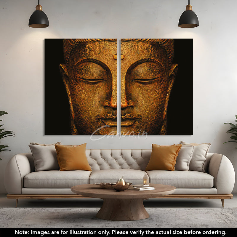 Gautam Buddha Canvo - Set of 2 Pieces