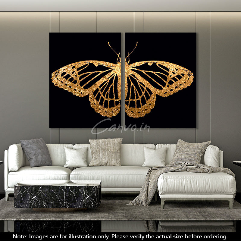 Golden Butterfly Canvo - Set of 2 Pieces