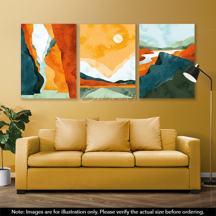 Minimal Landscape Abstract Canvo - Set of 3 Pieces