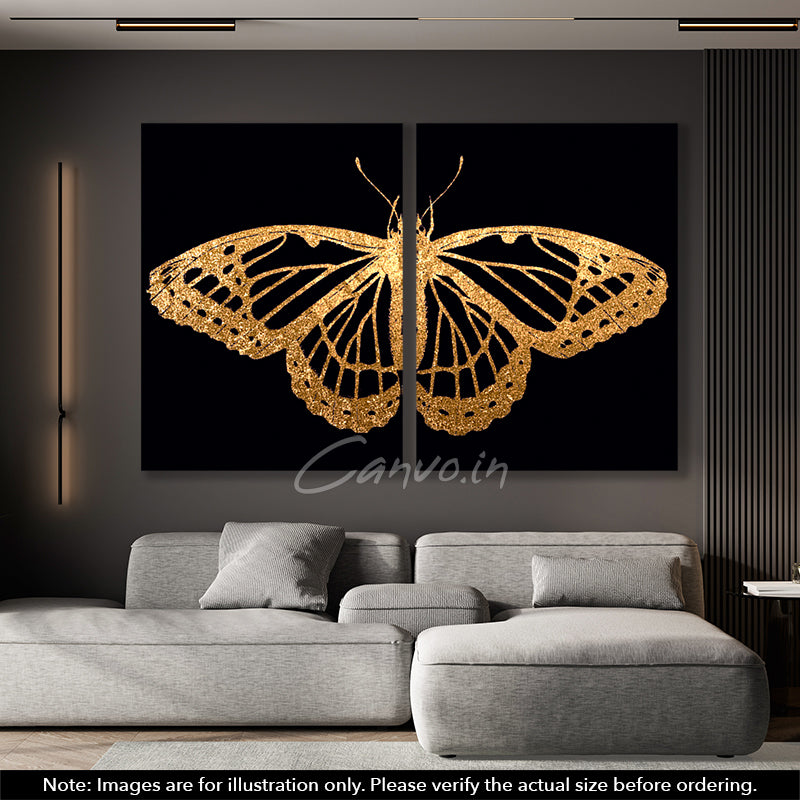 Golden Butterfly Canvo - Set of 2 Pieces