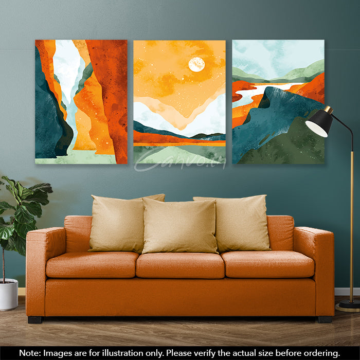Minimal Landscape Abstract Canvo - Set of 3 Pieces
