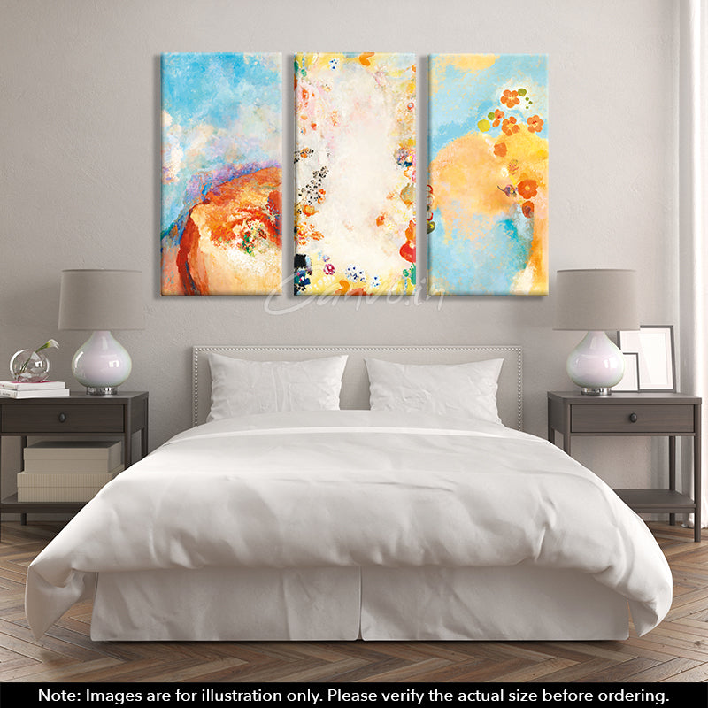 Colourful Floral Abstract Canvo - Set of 3 Pieces