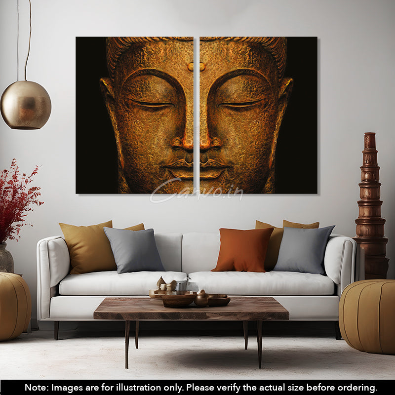 Gautam Buddha Canvo - Set of 2 Pieces