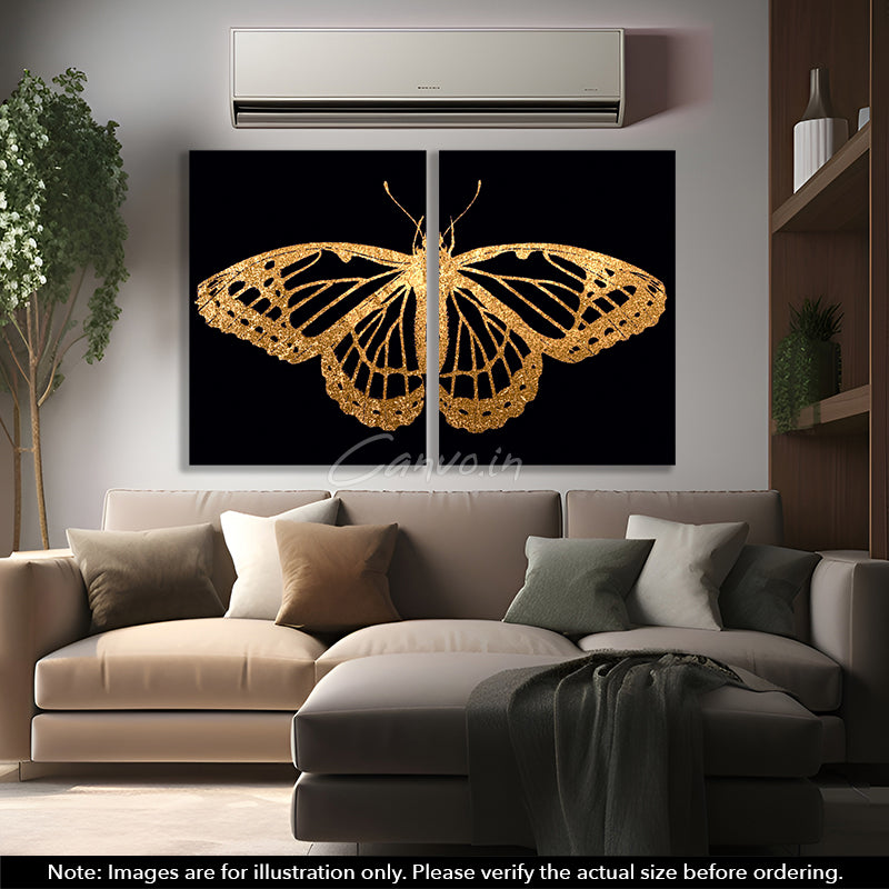 Golden Butterfly Canvo - Set of 2 Pieces