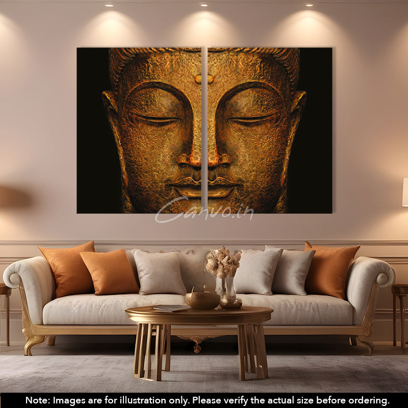 Gautam Buddha Canvo - Set of 2 Pieces