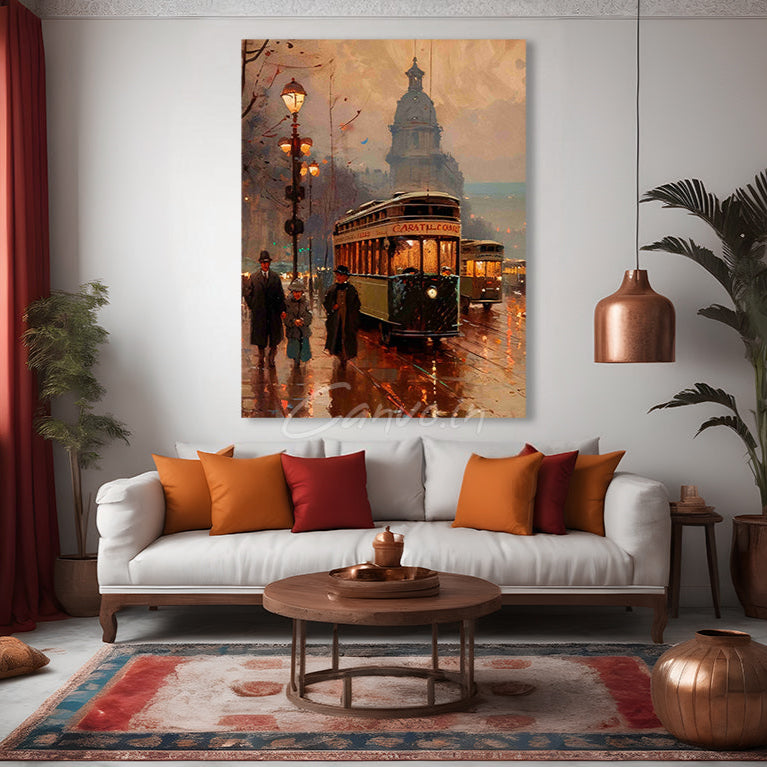 Tram Through the Mist Canvo