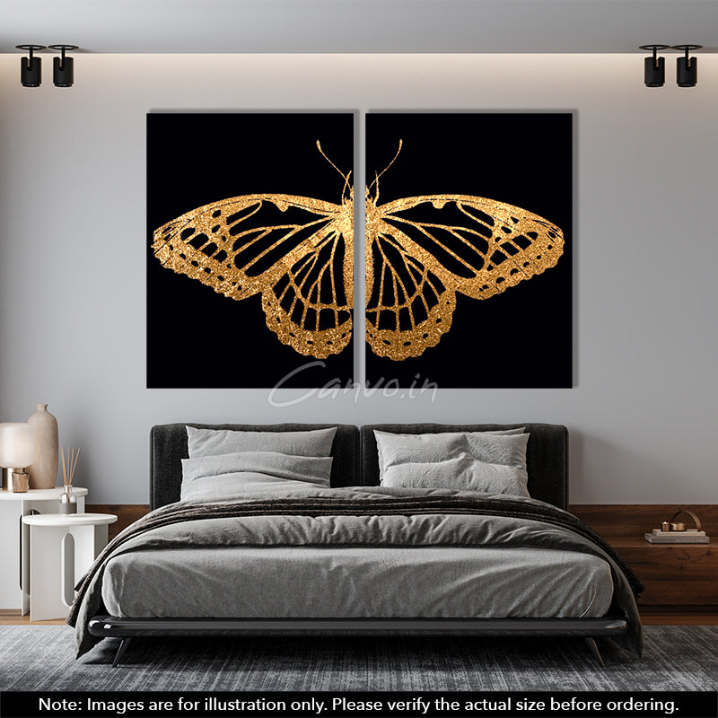 Golden Butterfly Canvo - Set of 2 Pieces