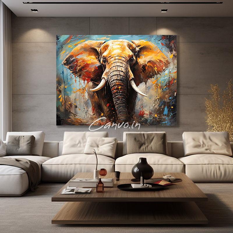 Colourful Elephant Canvo