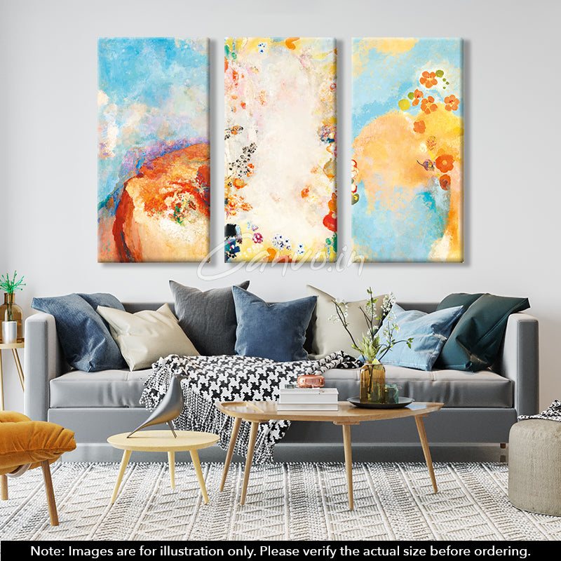Colourful Floral Abstract Canvo - Set of 3 Pieces