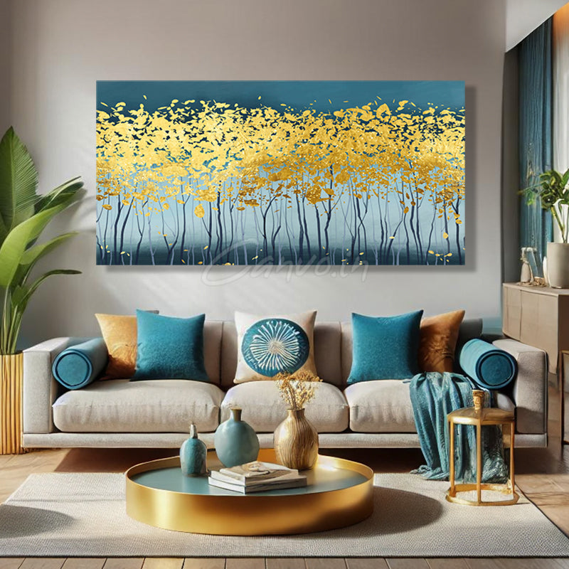 The Gold Nature's Beauty Abstract Canvo