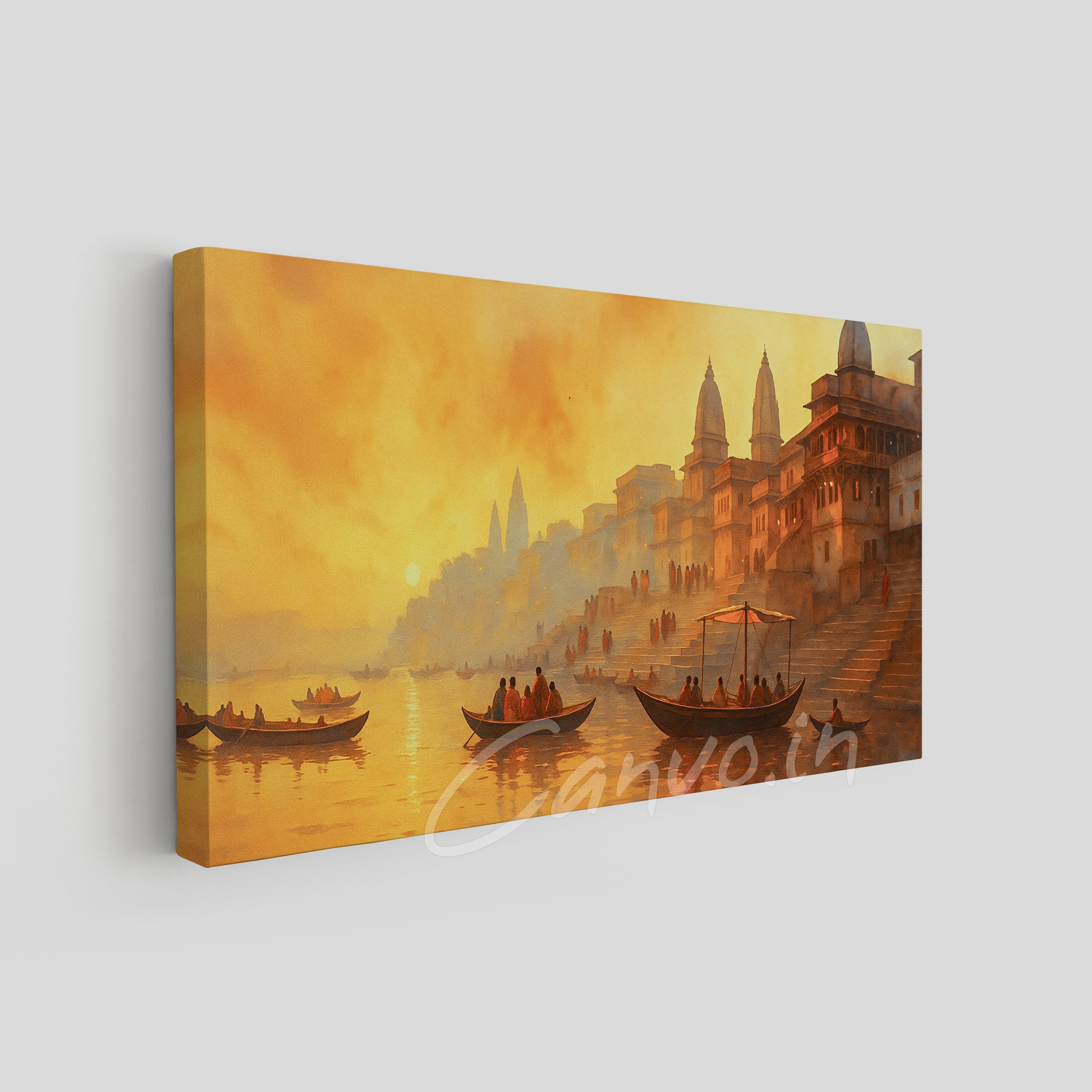 Sunrise at Banaras Ghat Canvo