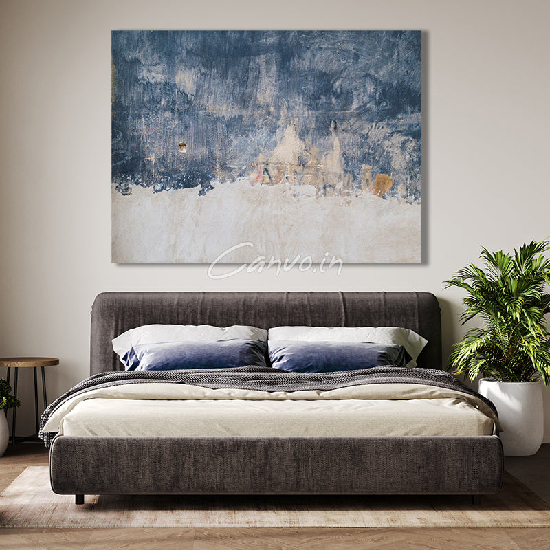 Blue & Gold Modern Abstract Canvo