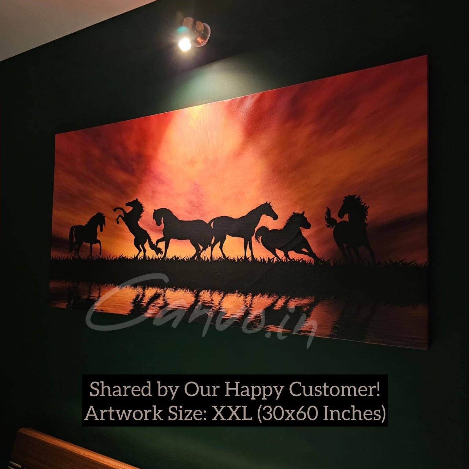 Horses Silhouette Canvo