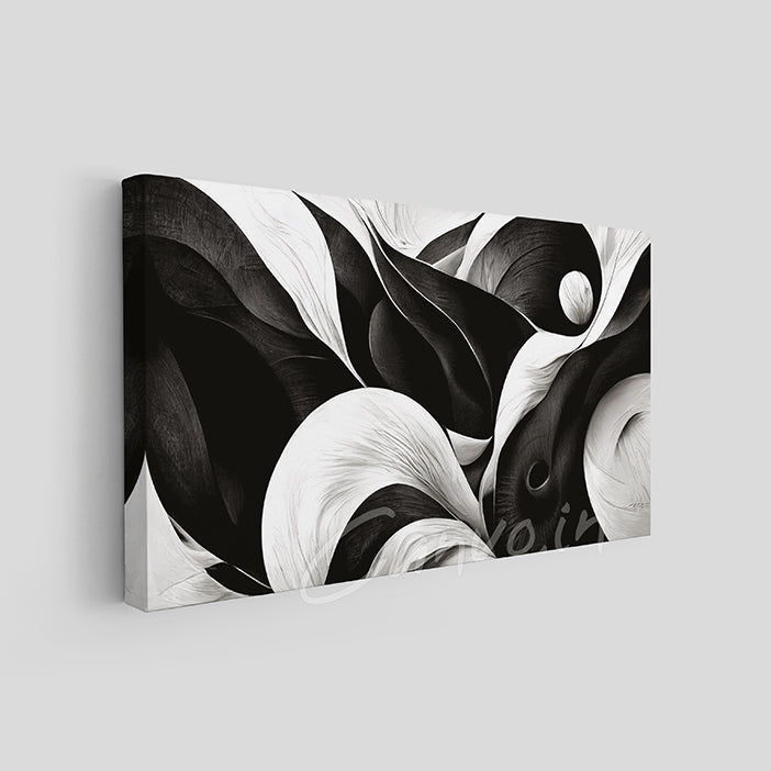 Mystic Black & White Abstract Canvo