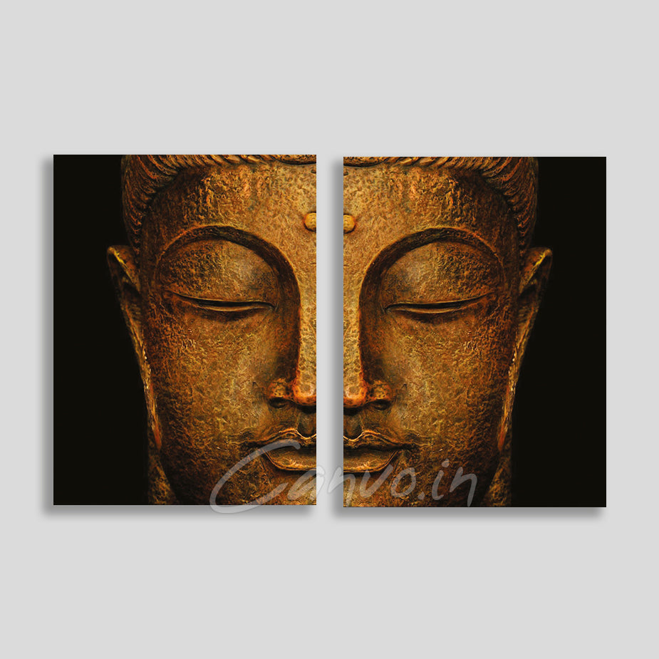 Gautam Buddha Canvo - Set of 2 Pieces