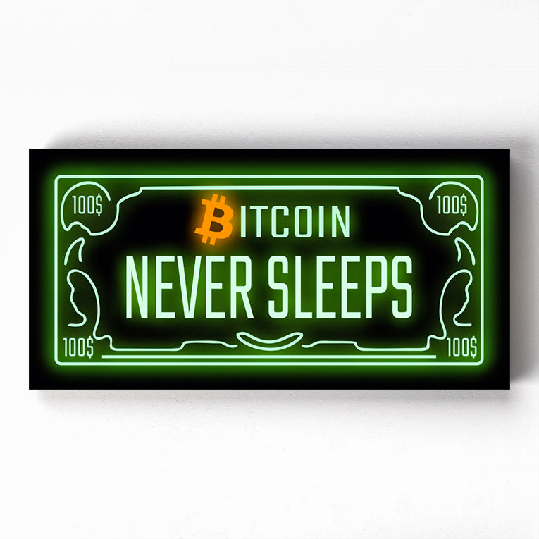 Bitcoin Never Sleeps Canvo Wall Art