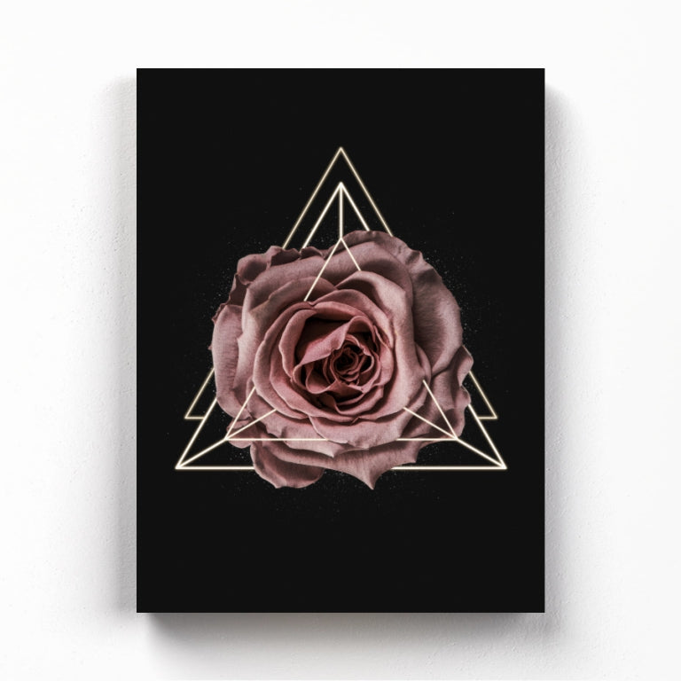 Geometric Rose Abstract Canvo