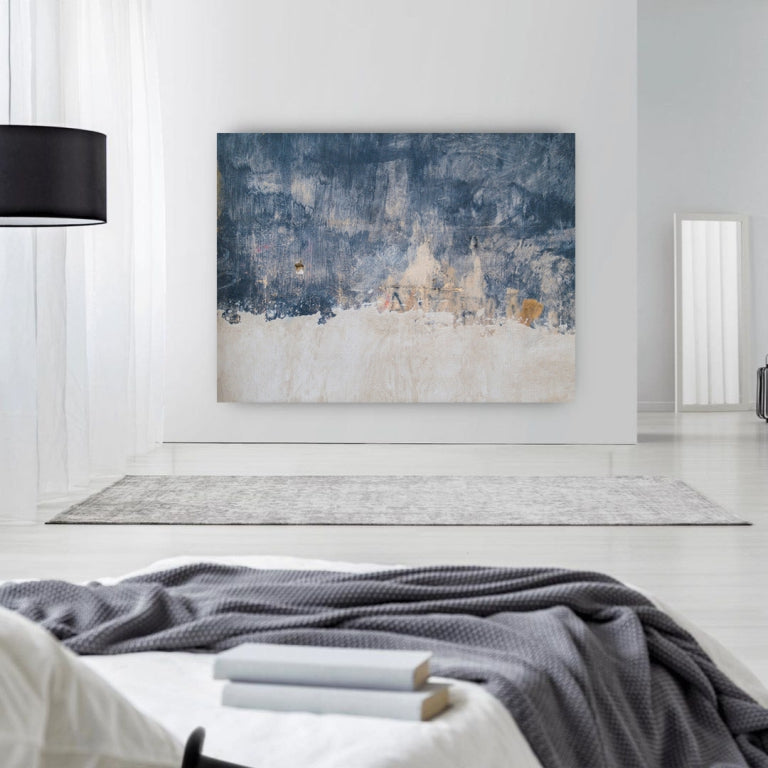 Blue & Gold Modern Abstract Canvo