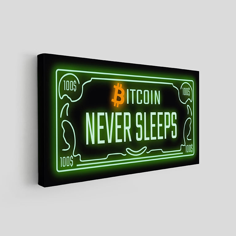 Bitcoin Never Sleeps Canvo Wall Art