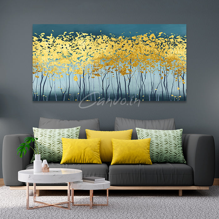 The Gold Nature's Beauty Abstract Canvo