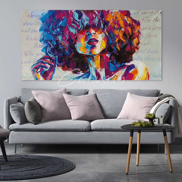 Colourful Girl Abstract Canvo