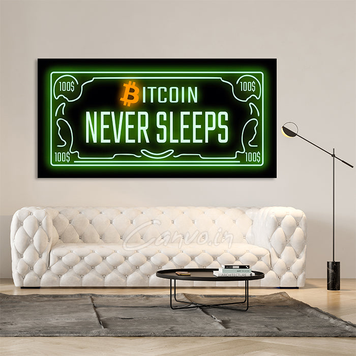 Bitcoin Never Sleeps Canvo Wall Art