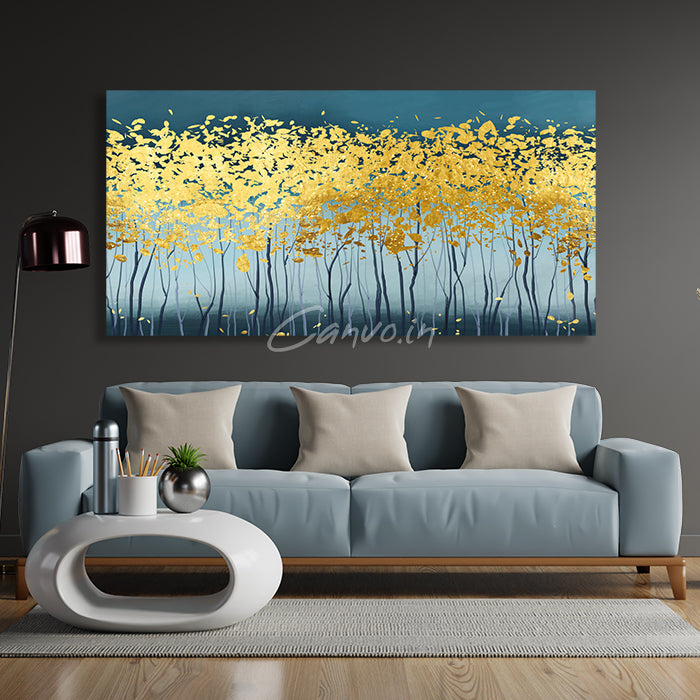 The Gold Nature's Beauty Abstract Canvo