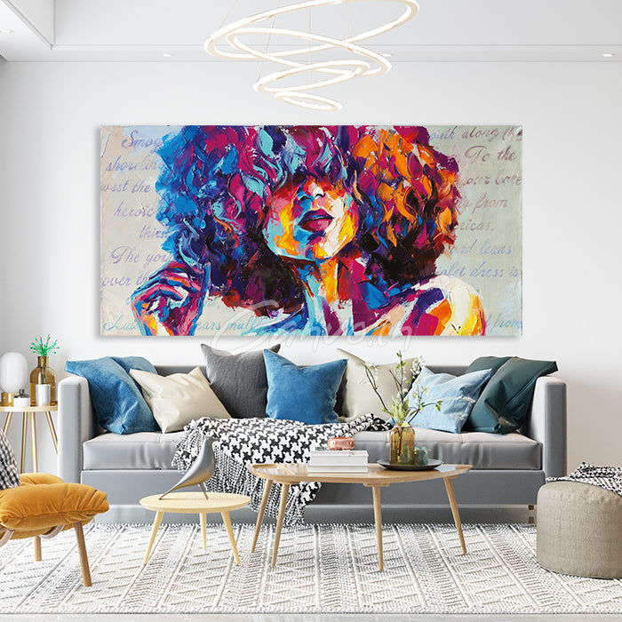 Colourful Girl Abstract Canvo