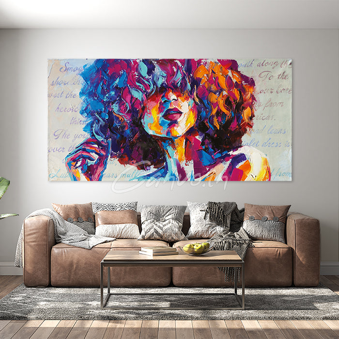 Colourful Girl Abstract Canvo