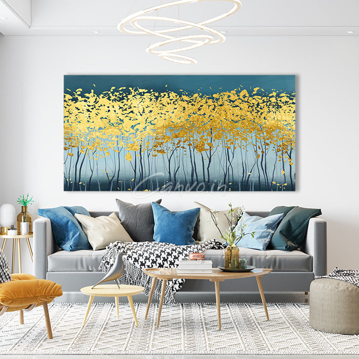 The Gold Nature's Beauty Abstract Canvo