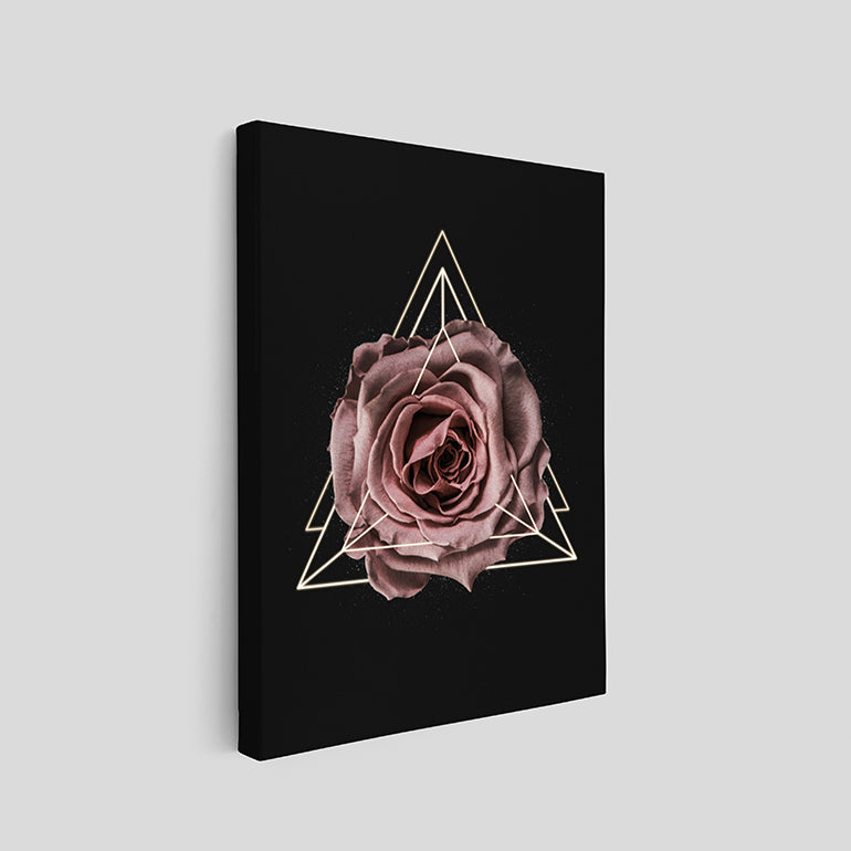 Geometric Rose Abstract Canvo