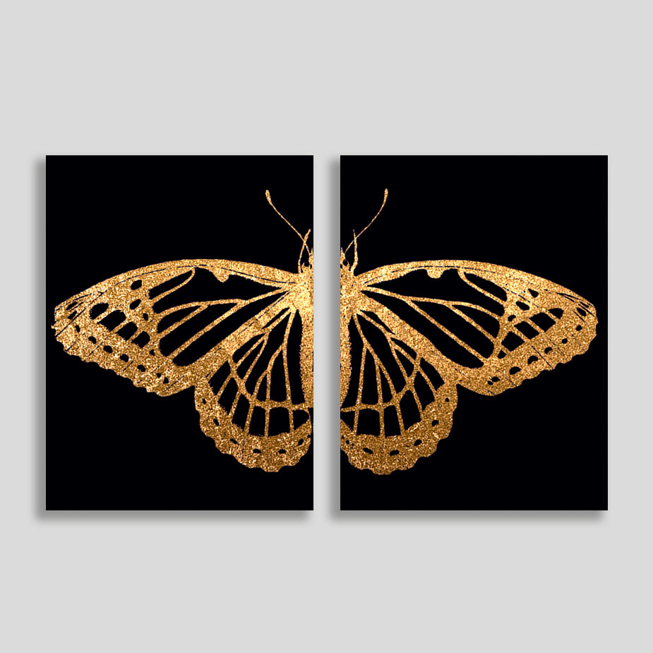 Golden Butterfly Canvo - Set of 2 Pieces