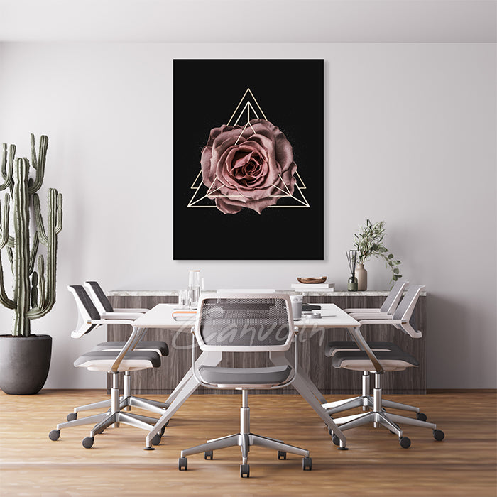 Geometric Rose Abstract Canvo