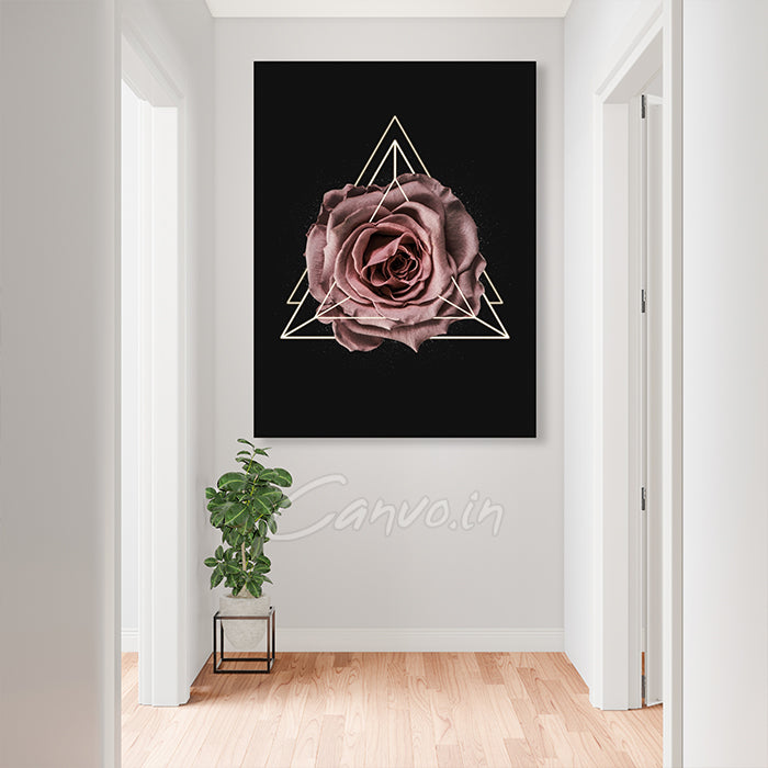 Geometric Rose Abstract Canvo