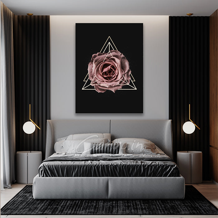Geometric Rose Abstract Canvo