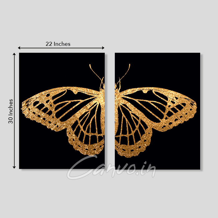 Golden Butterfly Canvo - Set of 2 Pieces