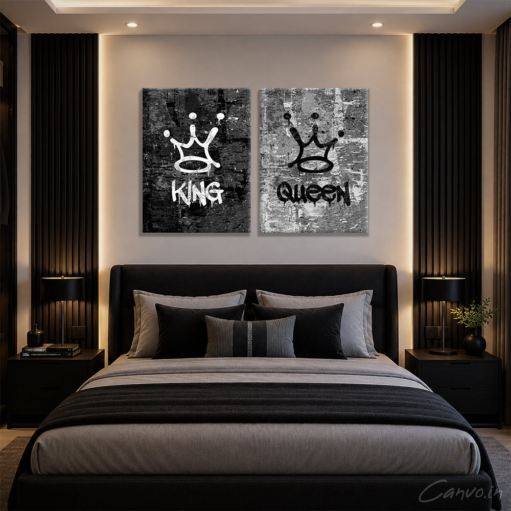King & Queen Graffiti (Set of 2)