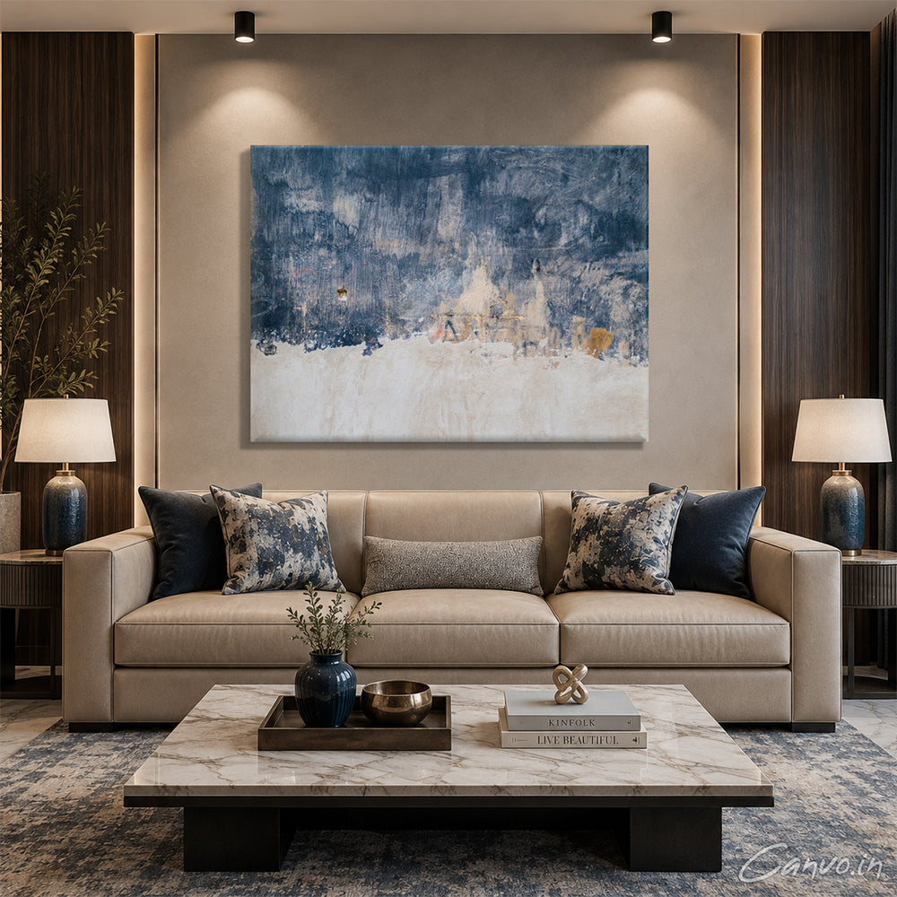 Blue & Beige Abstract
