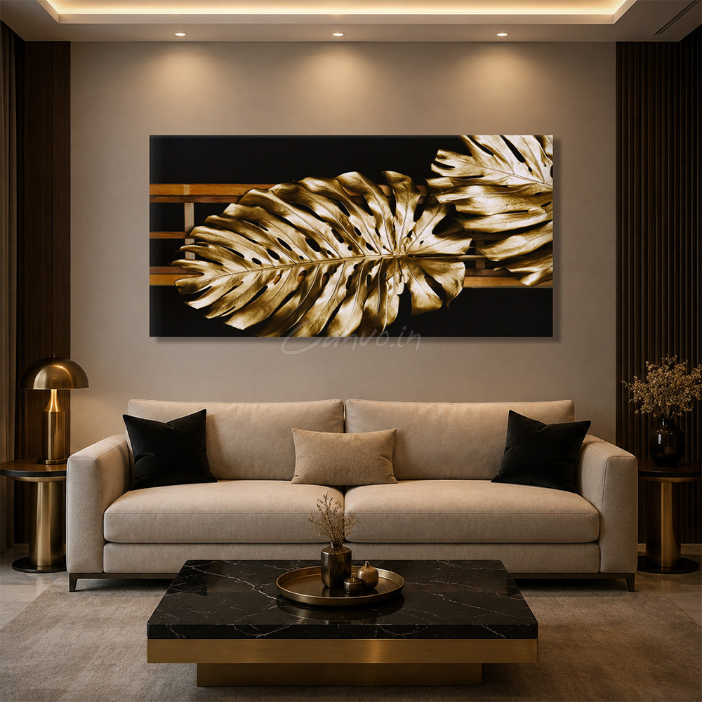 Golden Monstera Leaf