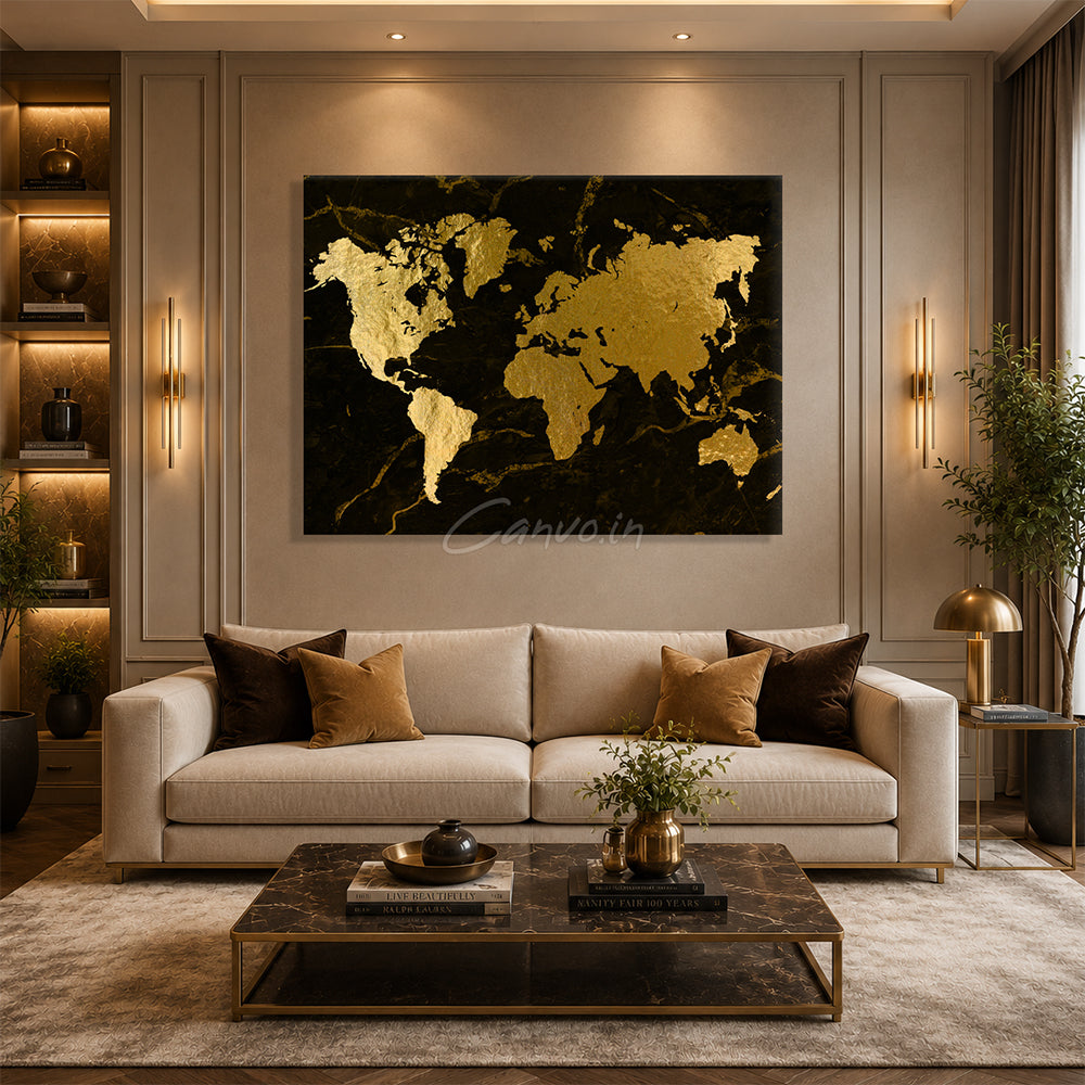 Golden World Map