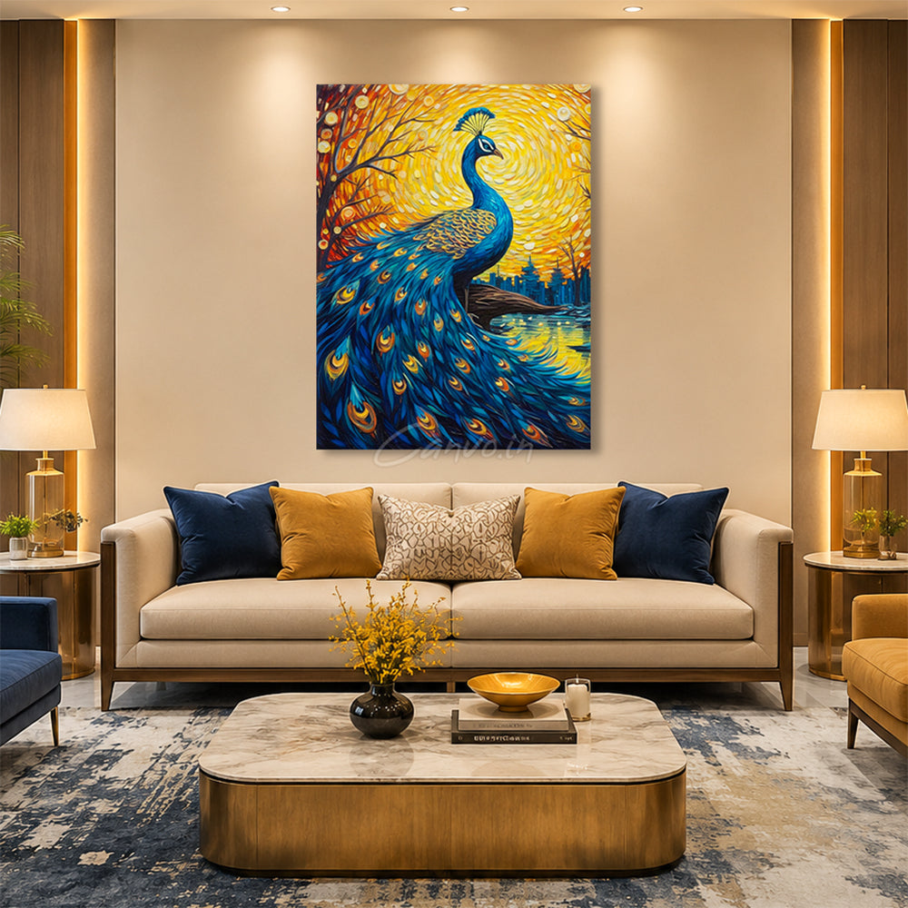 Van Gogh-Inspired Peacock