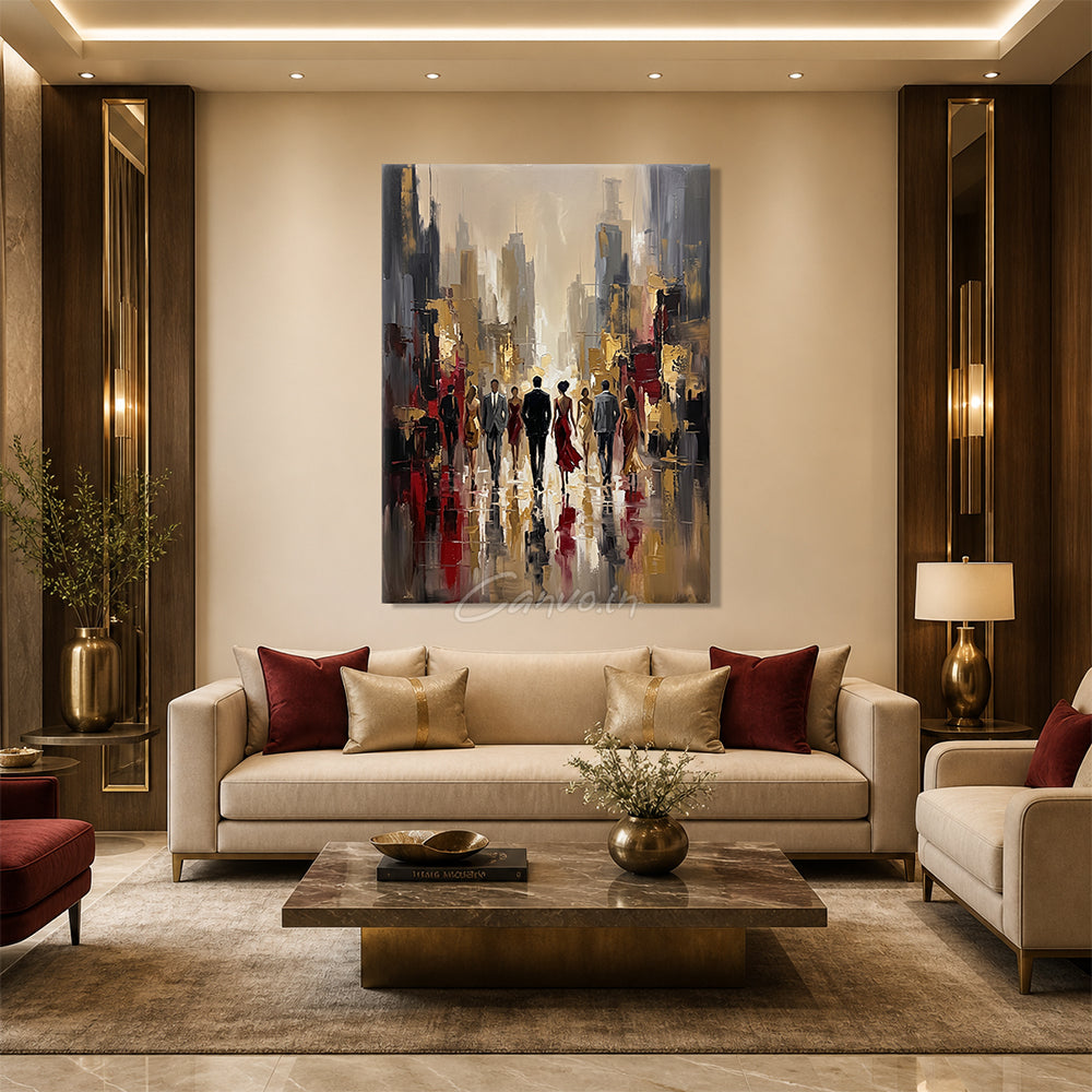 Empire Walk — Abstract Figurative Art with Urban Expressionist Style