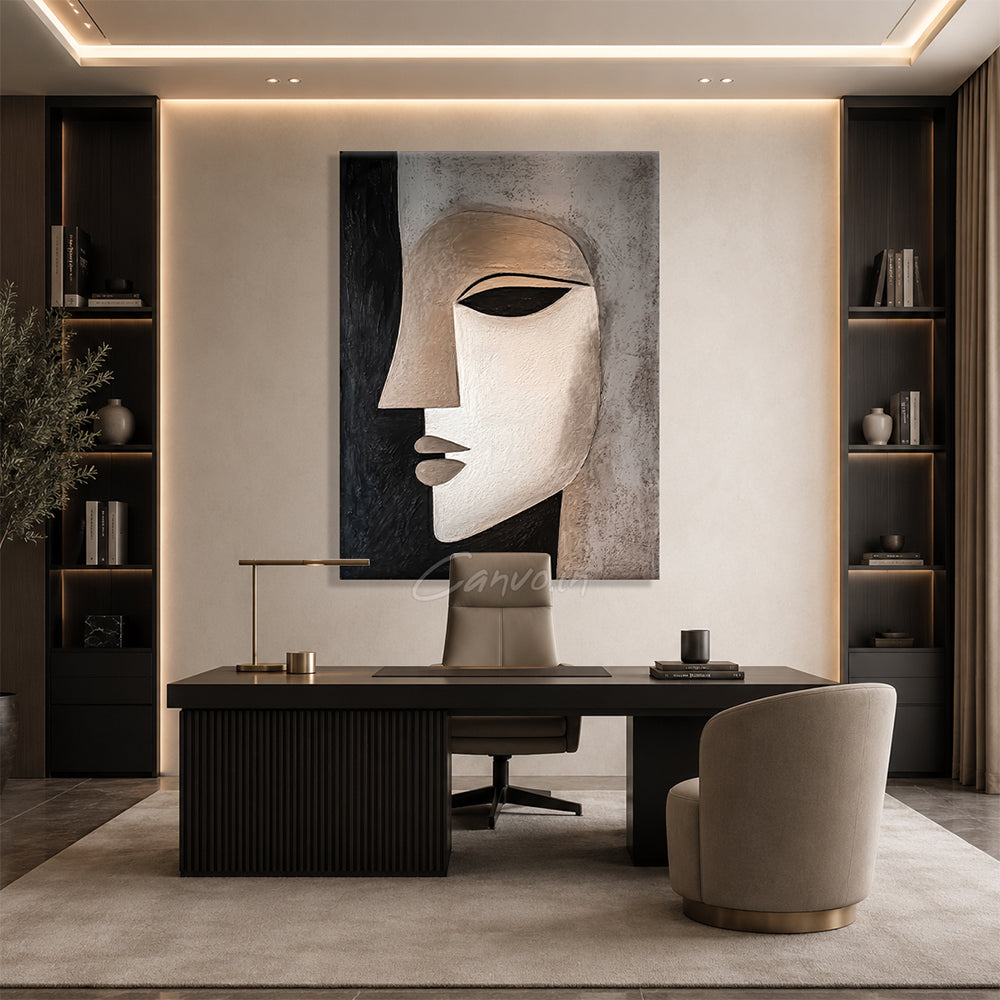 Silent Gaze — Minimalist Figurative Abstract