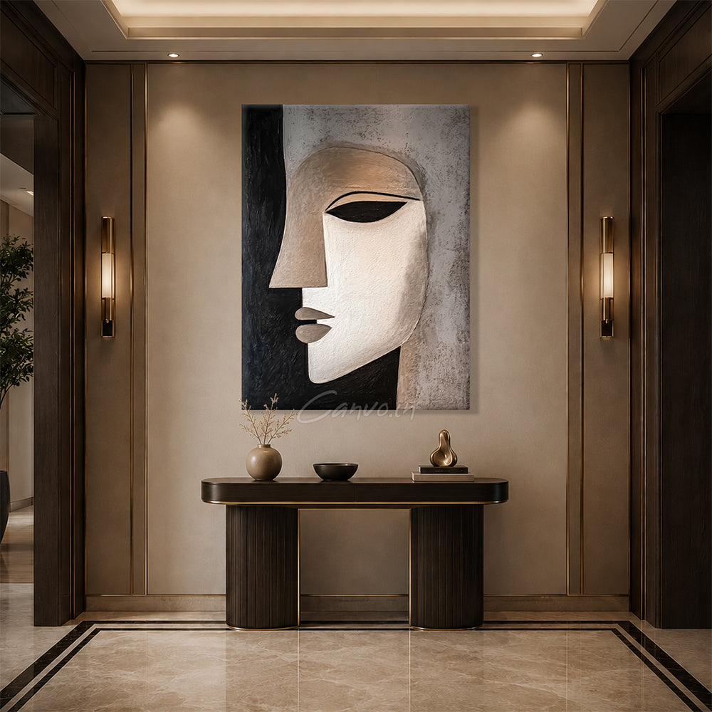 Silent Gaze — Minimalist Figurative Abstract