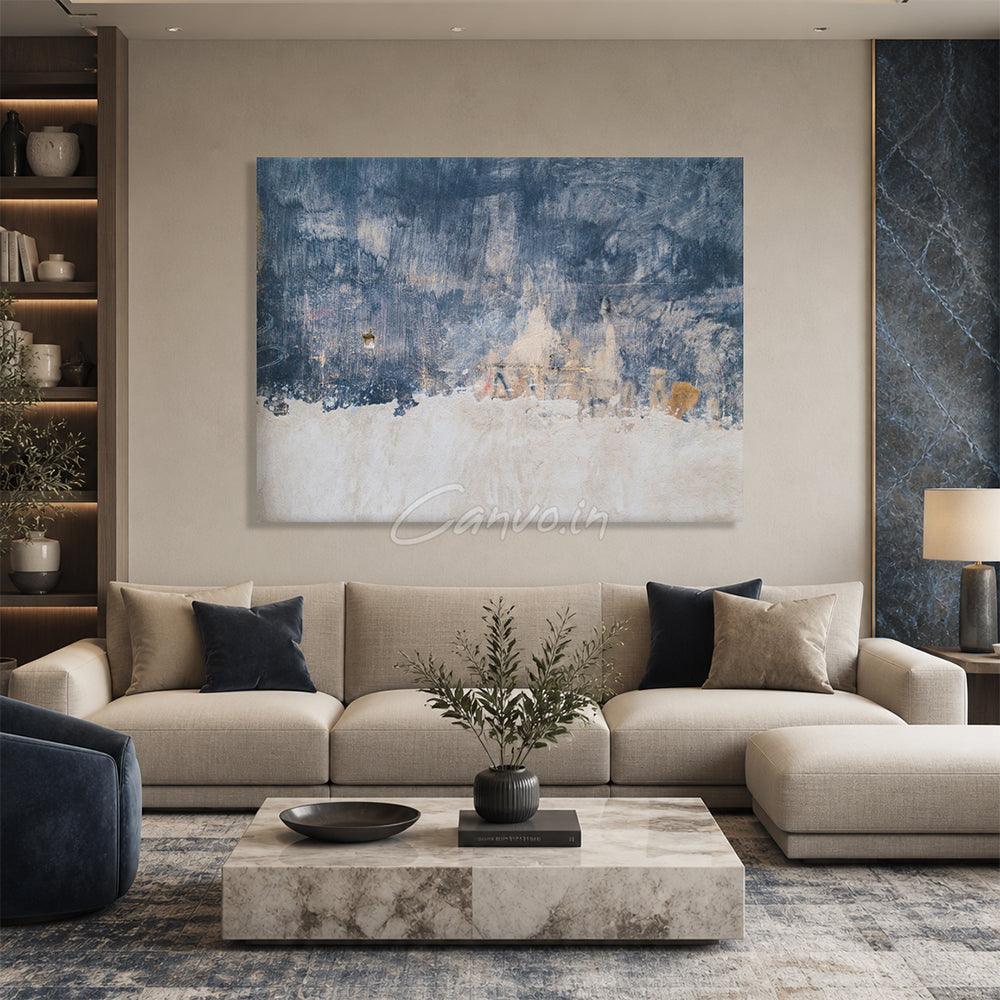 Blue & Beige Modern Abstract