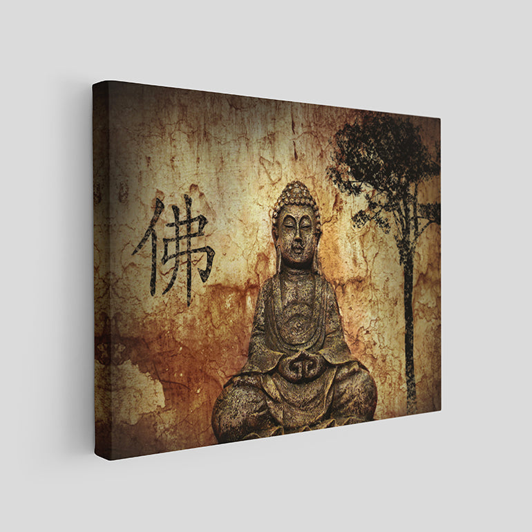 Vintage Buddha Painting Canvo