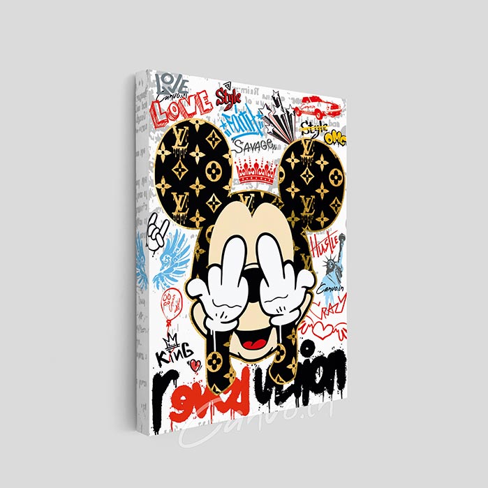 Mickey Mouse Canvo - LV Canvas Wall Art - Cartoon Canvas Painting - Canvo  India